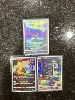 THREE Japanese Pokemon Sword & Shield Galarian Gallery Art Rare Lot Near Mint+ - Image 1