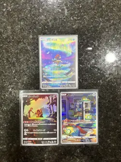 THREE Japanese Pokemon Sword & Shield Galarian Gallery Art Rare Lot Near Mint+ - Image 2