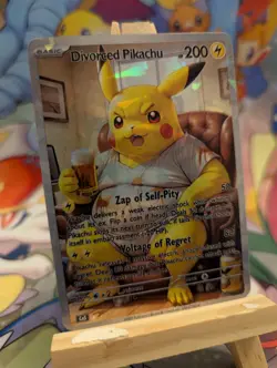 Pokemon Divorced Pikachu Rare Full Art Doujin ACG Custom Art Card - Image 1