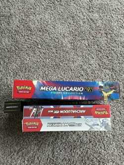Pokemon Sealed Lot With Lucario Figure Collection,booster Bundle, And Two Boxes - Image 3