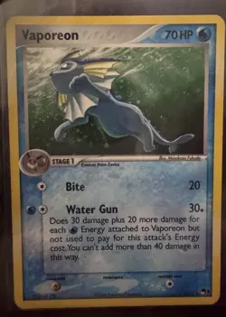 Pokemon Vaporeon 6/17 POP Series 3 Stage 1 70HP Water Rare Regular Card English - Image 1