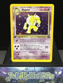 Pokemon Card Hypno 8/62 Fossil Set Holo Rare 1st Edition Light Play - Image 1