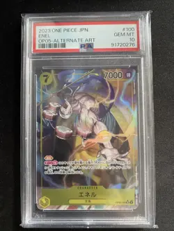 PSA 10 Enel OP05-100 Alternate Art V.2 One Piece Card Gem Mint - Image 1