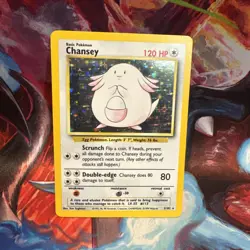 Chansey 3/102 Holo 1999 WOTC Pokemon TCG Base Set Unlimited Rare Card LP - Image 1