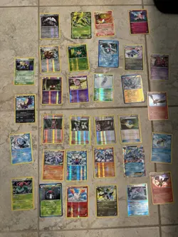 2012 Pokemon Cards. 32 Higher Valued Cards, Bulk Common Cards, Pokemon Card Tin. - Image 1