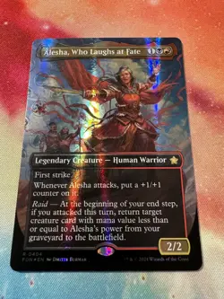 Alesha, Who Laughs at Fate (Borderless) (Mana Foil) Foundations Foil - Image 2