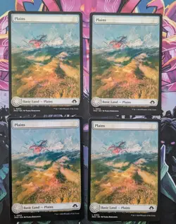 MTG 4 x *FULL ART* Modern horizons 3 PLAINS #304 NM - Image 1