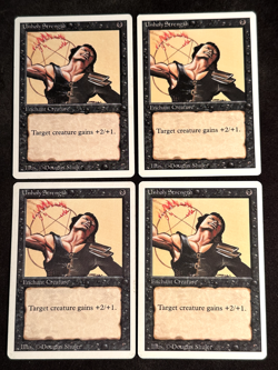 4x Unholy Strength Revised Edition Magic the Gathering MTG Playset - Image 1