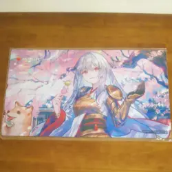 MTG Wandering Emperor cherry blossoms viewing Playmat limited Japan - Image 3