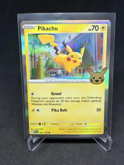Pikachu 62/193 Holo Rare Stamped Trick or Trade 2023 Pokemon TCG Pack Fresh - Image 1