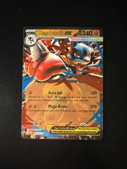 FREE SHIPPING Pokemon Mega Evolutions Mega Lucario EX 077/132 - Image 1