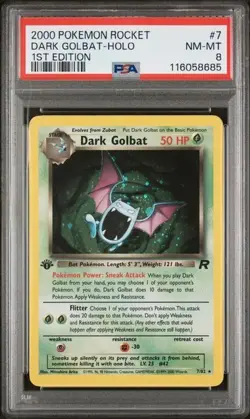 Dark Golbat 7/82 PSA 8 Pokemon Team Rocket 1st Edition Holo Rare - Image 1