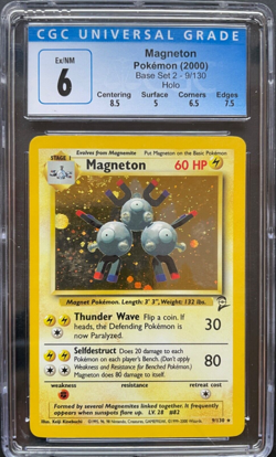 Pokemon Base Set 2 2000 Magneton 9/130 Holo Rare CGC 6 - Image 1