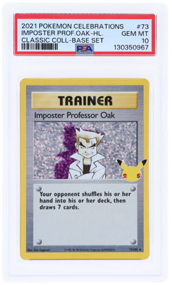 2021 Pokemon Celebrations Classic Collection Imposter Professor Oak Holo PSA 10 - Image 1