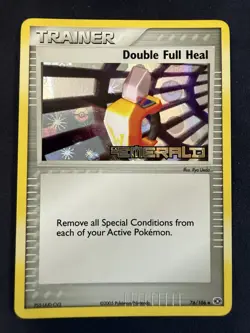 Double Full Heal Reverse Holo 76/106 Pokemon Emerald Stamped LP - Image 1