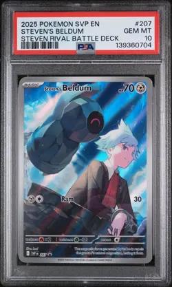 2025 POKEMON SVP EN-SV BLACK STAR PROMO #207 STEVEN'S BELDUM PSA 10 - Image 1