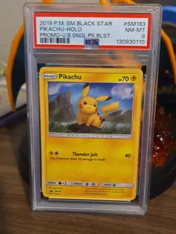 Pokemon Pikachu Holo Card SM183 Black Star Promo, Sun & Moon - Image 2