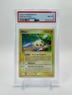 Minun Holo Foil 07/97 2004 Pokemon Card EX Dragon PSA 8 NM MINT - Image 1