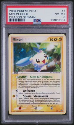 Minun Holo Foil 07/97 2004 Pokemon Card EX Dragon PSA 8 NM MINT - Image 2