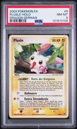 Plusle Holo 08/97 2004 Pokemon Card EX Dragon PSA 8 NM MINT - Image 2