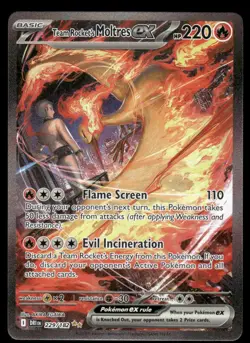 Pokemon Cards Team Rocket's Moltres ex 229/182 Destined Rivals NM - Image 1