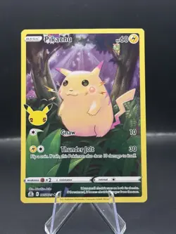 PIKACHU 005/025 Full Art Holo Rare Celebrations 25th Anniversary Pokemon Card NM - Image 1