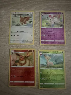 Pokemon Cards Eevee Sylveon Flareon Leafeon Set With Bonus Gift - Image 1