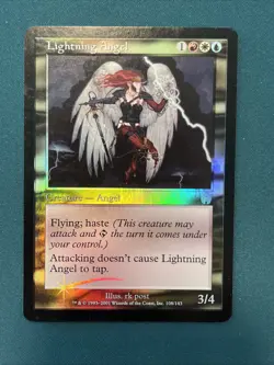 MTG FOIL Lightning Angel Apocalypse LP Light Play - Image 1