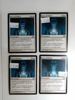 AURA OF SILENCE X 4 MAGIC THE GATHERING 10th EDITION SLIGHTLY PLAYED MTG-mtg02 - Image 1