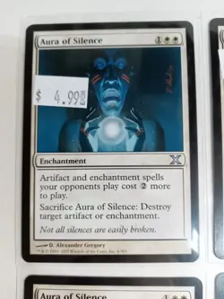 AURA OF SILENCE X 4 MAGIC THE GATHERING 10th EDITION SLIGHTLY PLAYED MTG-mtg02 - Image 2