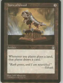 Horn of Greed Vintage Non Foil-Light Play STH MTG - Image 1