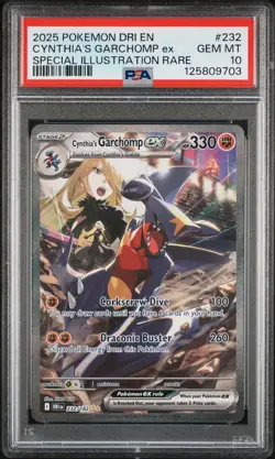 2025 POKEMON DRI EN-DESTINED RIVALS #232 CYNTHIA'S GARCHOMP EX PSA 10 - Image 1