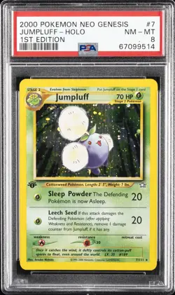 2000 POKEMON NEO GENESIS 1ST ED #7 JUMPLUFF-HOLO PSA 8 - Image 1