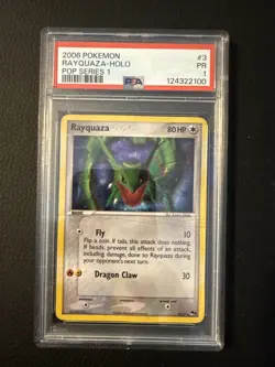 Pokemon POP Series 1 Rayquaza 3/17 Holo PSA 1 LOW POP!! - Image 1