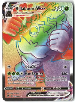 Rillaboom VMAX ⭐ 193/192 Holo Rare Rainbow Rebel Clash 2020 Pokemon NM - Image 1