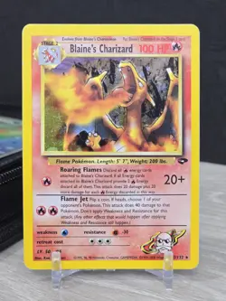 Pokemon Blaine's Charizard 2/132 Gym Challenge Holo CORRECTED Fire Symbol Vintag - Image 3