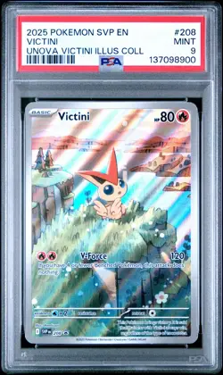 2025 POKEMON SVP EN-SV BLACK STAR PROMO #208 VICTINI PSA 9 - Image 1