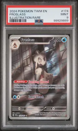 2024 POKEMON TWM EN-TWILIGHT MASQUERADE ILLUSTRATION RARE #174 FROSLASS PSA 9 - Image 1