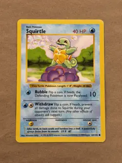 1999 Pokemon Base Set Shadowless 63/102 Squirtle - Image 1