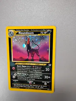 Pokemon TCG Houndoom Neo Revelation Holo 8/64 Giant Full Moon Plus Swirl Lp-Mp - Image 1