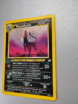 Pokemon TCG Houndoom Neo Revelation Holo 8/64 Giant Full Moon Plus Swirl Lp-Mp - Image 3