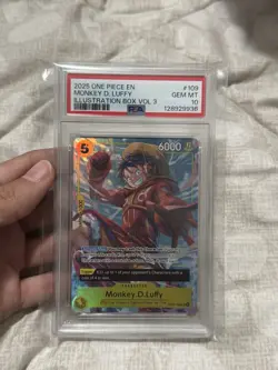 2025 ONE PIECE PROMOS ILLUSTRATION BOX VOL.3 #109 MONKEY D. LUFFY PSA 10 - Image 1