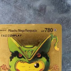 Gold - Pikachu Mega Rayquaza - Pokemon - Fan Art Card - Image 4