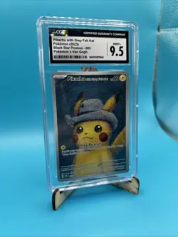 🔥Pokemon Card CGC 9.5 Pikachu with Grey Felt Hat Van Gogh Promo SVP 085 - Image 2