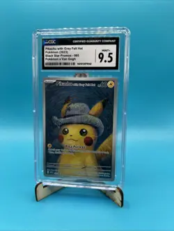🔥Pokemon Card CGC 9.5 Pikachu with Grey Felt Hat Van Gogh Promo SVP 085 - Image 3