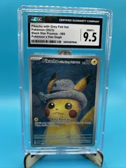 🔥Pokemon Card CGC 9.5 Pikachu with Grey Felt Hat Van Gogh Promo SVP 085 - Image 5