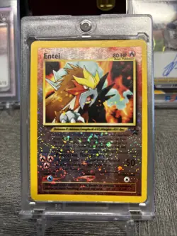 2001 Entei Pokemon Card Black Star Promo Reverse Holo Rare WOTC Neo - Image 1