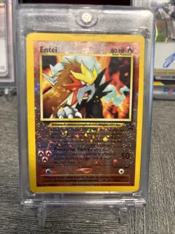2001 Entei Pokemon Card Black Star Promo Reverse Holo Rare WOTC Neo - Image 3