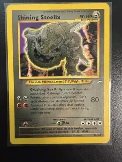 Pokemon TCG Shining Steelix Card Neo Destiny Series 112/105 LP- - Image 1