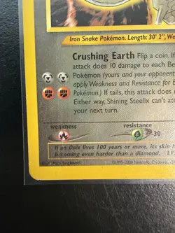 Pokemon TCG Shining Steelix Card Neo Destiny Series 112/105 LP- - Image 2